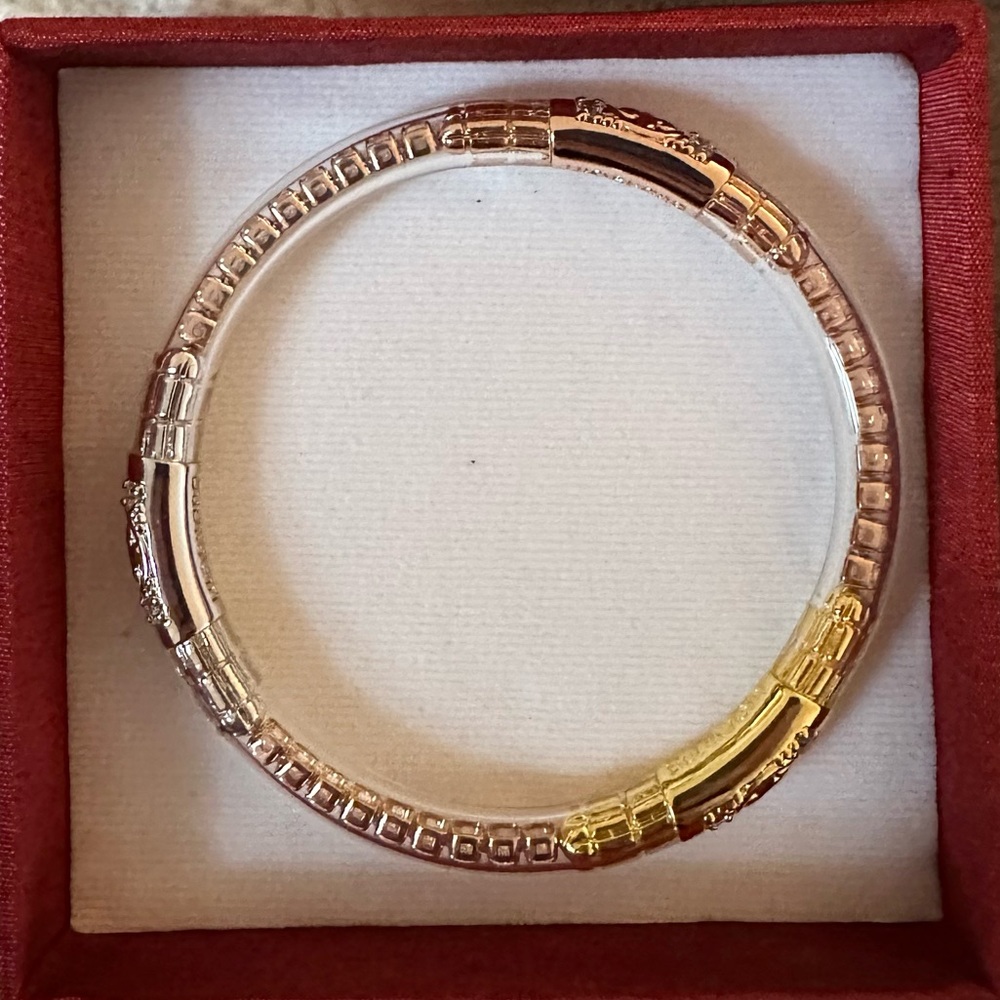 🆕💎 BuDhaGirl Mixed Metal All Weather Solo Bangle - Three Queens - Clear Crystal - Picture 1 of 16
